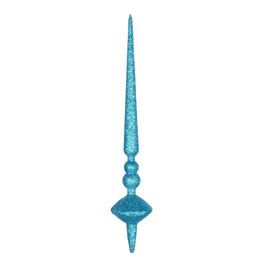 12" Turquoise Glitter Cupola Finial Ornament (3 pack) 1
