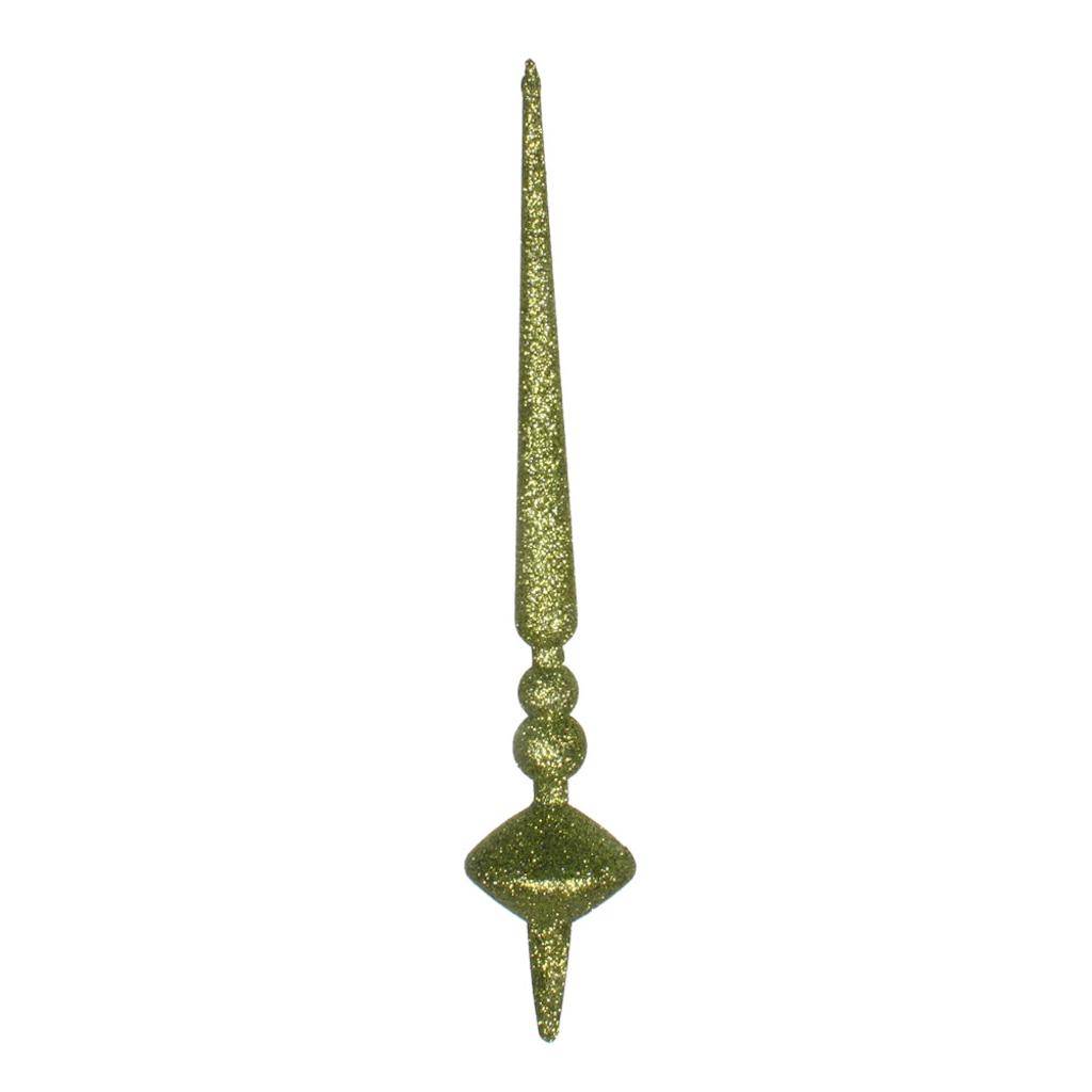 12" Olive Glitter Cupola Finial Ornament (3 pack) 1
