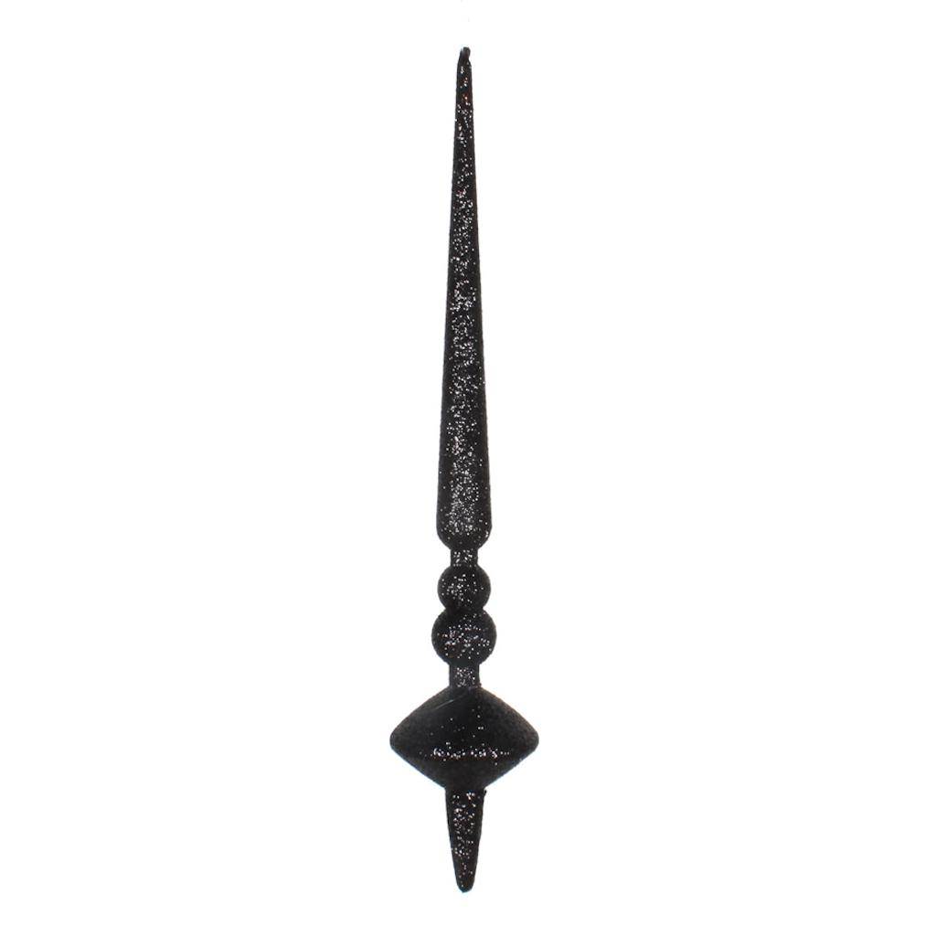 12" Black Glitter Cupola Finial Ornament (3 pack) 1
