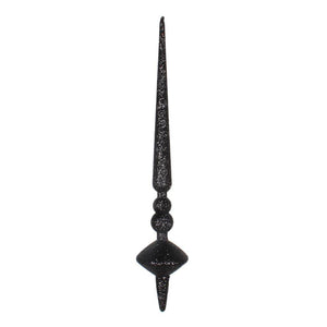 12" Black Glitter Cupola Finial Ornament (3 pack) 1