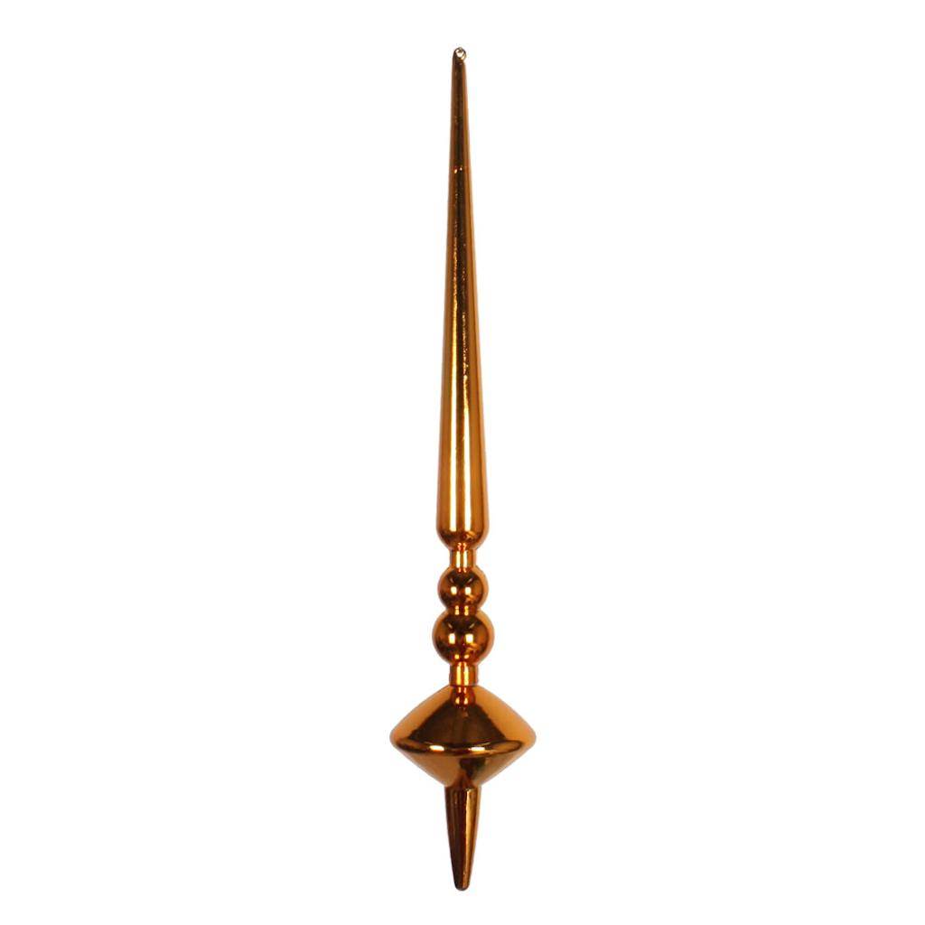 12" Burnished Orange Shiny Cupola Finial Ornament (3 pack) 1