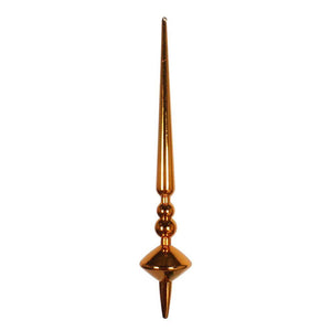 12" Burnished Orange Shiny Cupola Finial Ornament (3 pack) 1