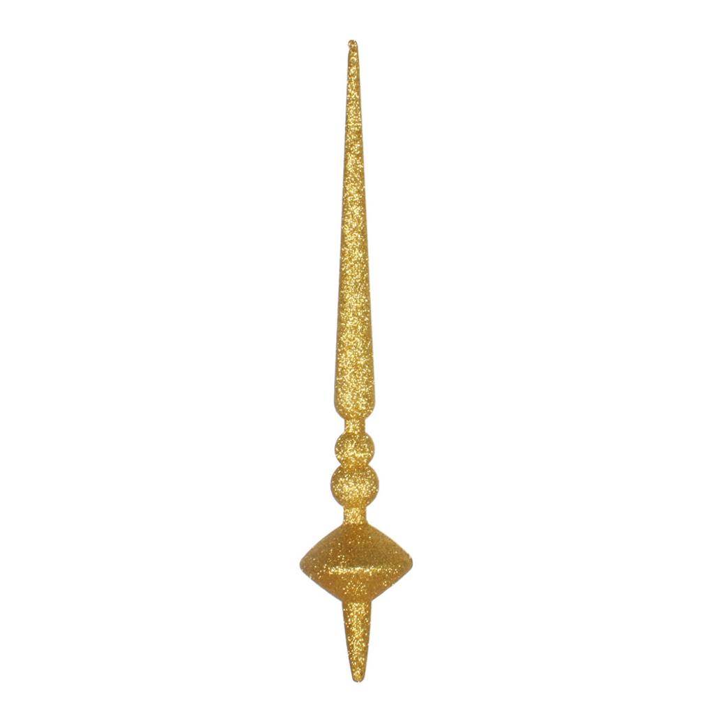 12" Honey Gold Glitter Cupola Finial Ornament (3 pack) 1