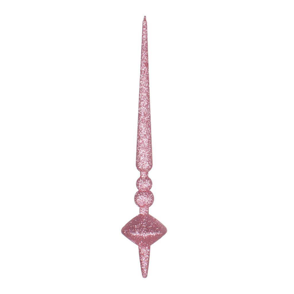 12" Mauve Glitter Cupola Finial Ornament (3 pack) 1