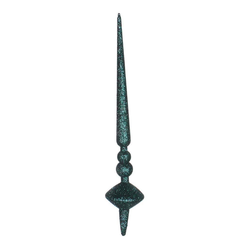 12" Sea Blue Glitter Cupola Finial Ornament (3 pack) 1
