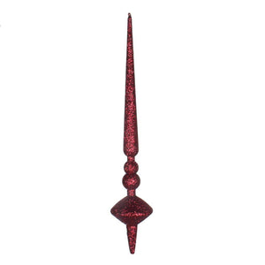 12" Burgundy Glitter Cupola Finial Ornament (3 pack) 1