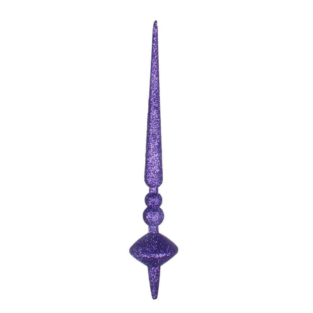 12" Purple Glitter Cupola Finial Ornament (3 pack) 1