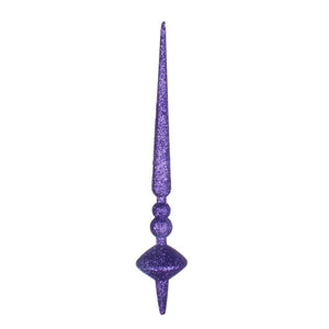 12" Purple Glitter Cupola Finial Ornament (3 pack) 1