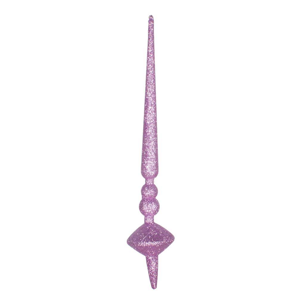 12" Orchid Glitter Cupola Finial Ornament (3 pack) 1