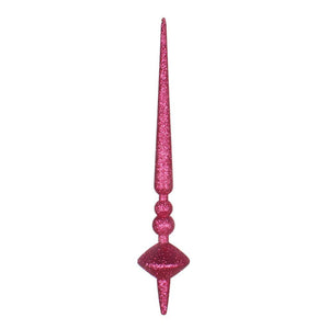 12" Fuchsia Glitter Cupola Finial Ornament (3 pack) 1