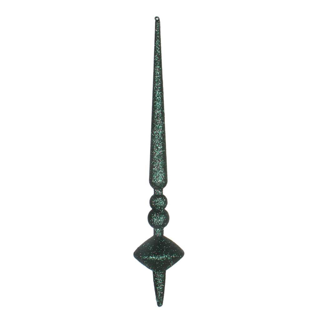 12" Midnight Green Glitter Cupola Finial Ornament (3 pack) 1