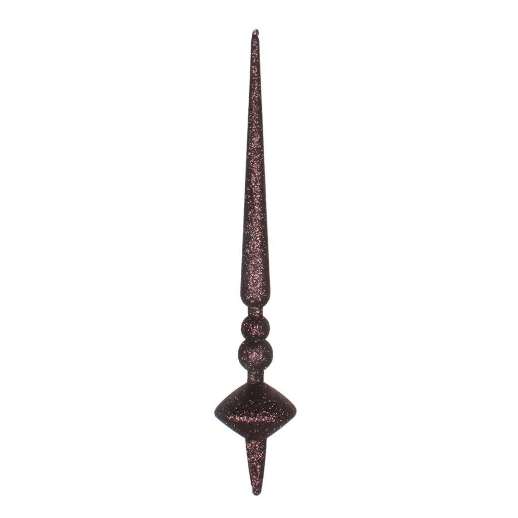 12" Chocolate Glitter Cupola Finial Ornament (3 pack) 1