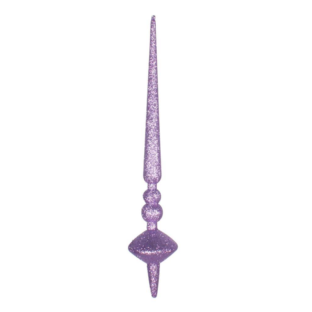 12"   Lavender Glitter Cupola Finial Ornament (3 pack) 1
