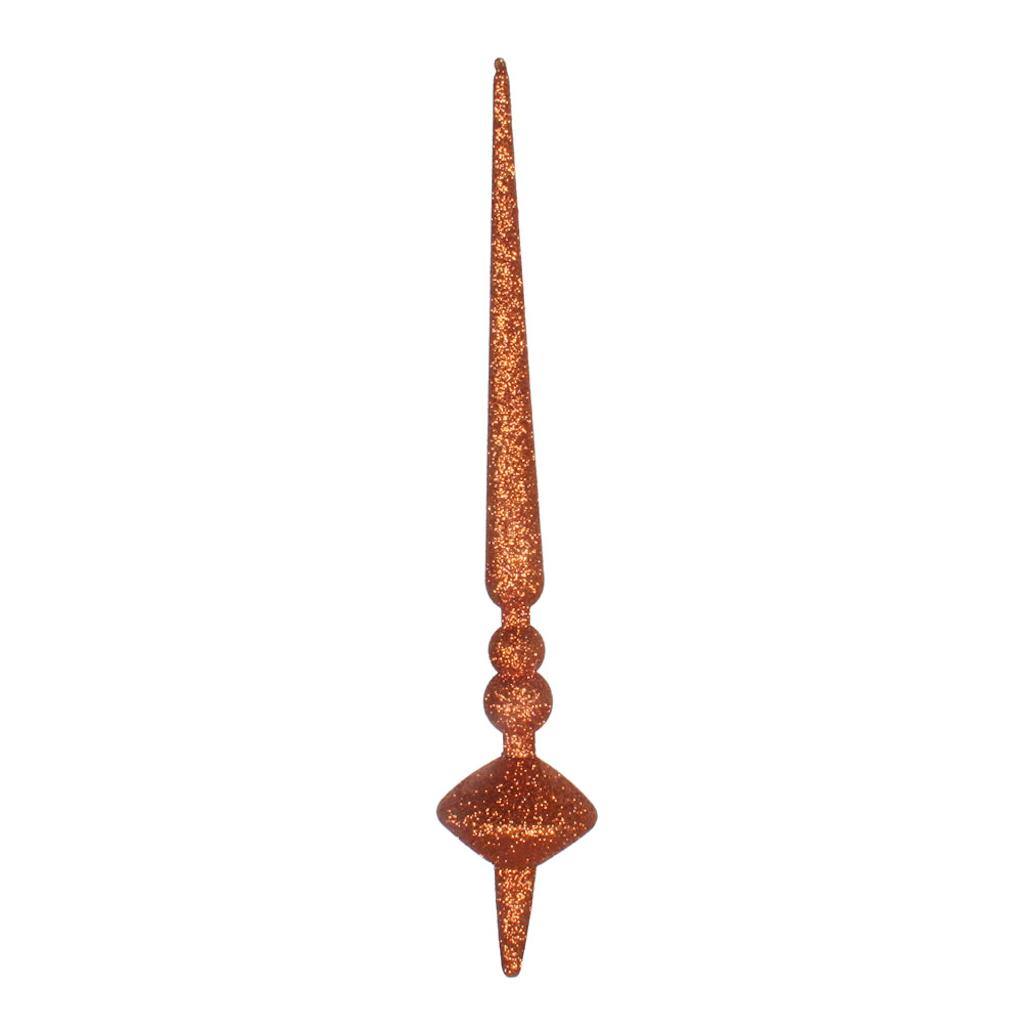 12"   Copper Glitter Cupola Finial Ornament (3 pack) 1