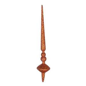 12"   Copper Glitter Cupola Finial Ornament (3 pack) 1