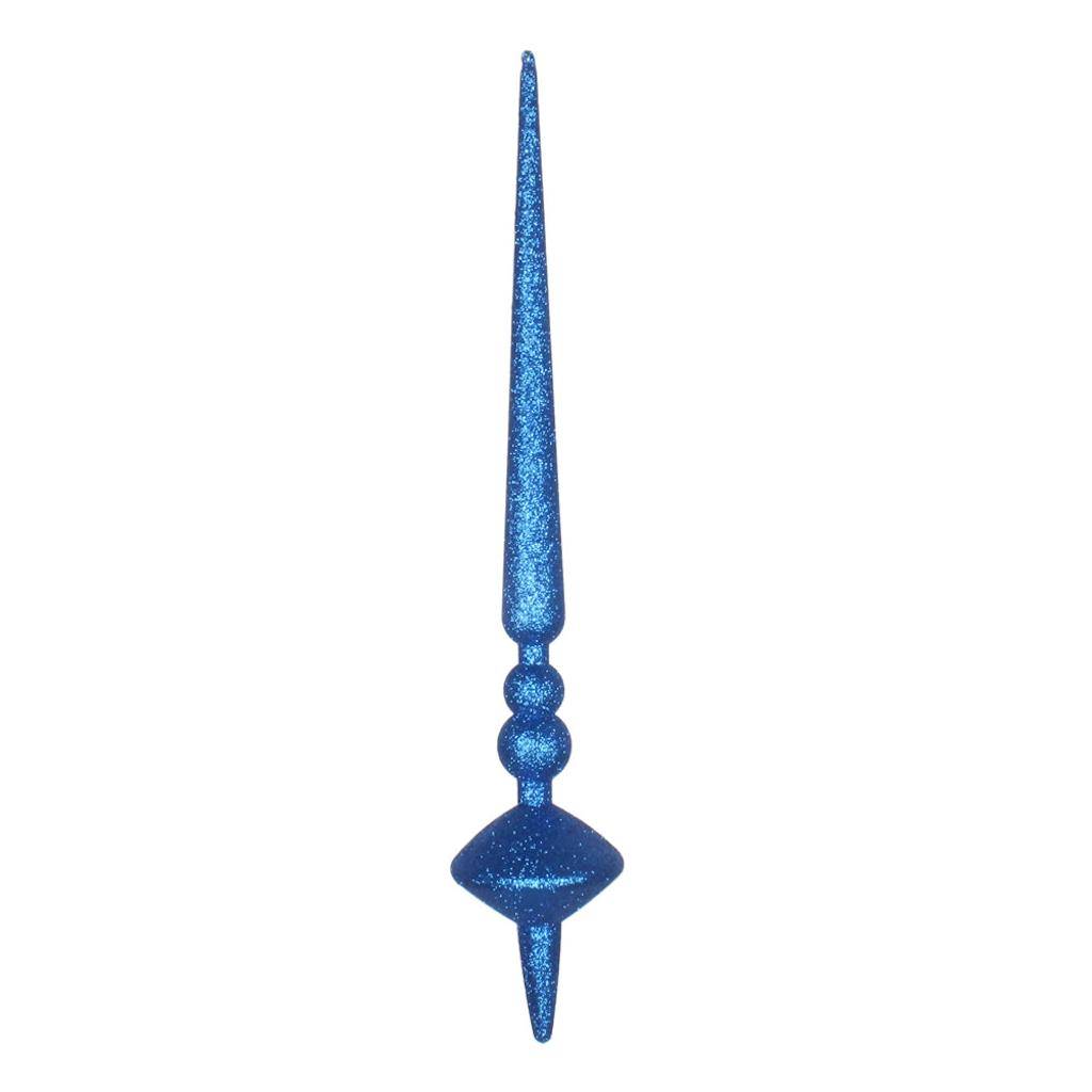 18"   Blue Glitter Cupola Finial Ornament (2 pack) 1