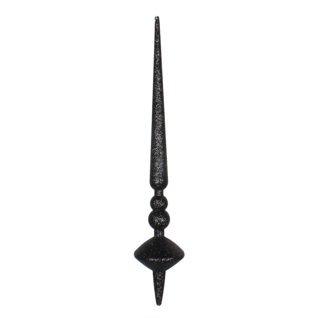 18" Black Glitter Cupola Finial Ornament (2 pack) 1