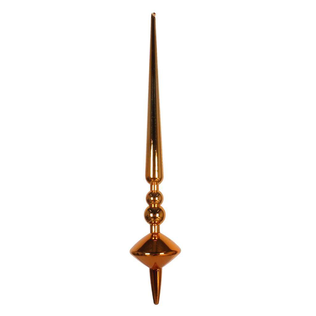 18" Burnished Orange Shiny Cupola Finial Ornament (2 pack) 1