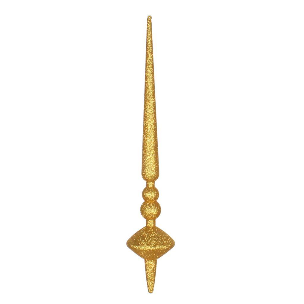 18" Antique Gold Glitter Cupola Finial Ornament (2 pack) 1