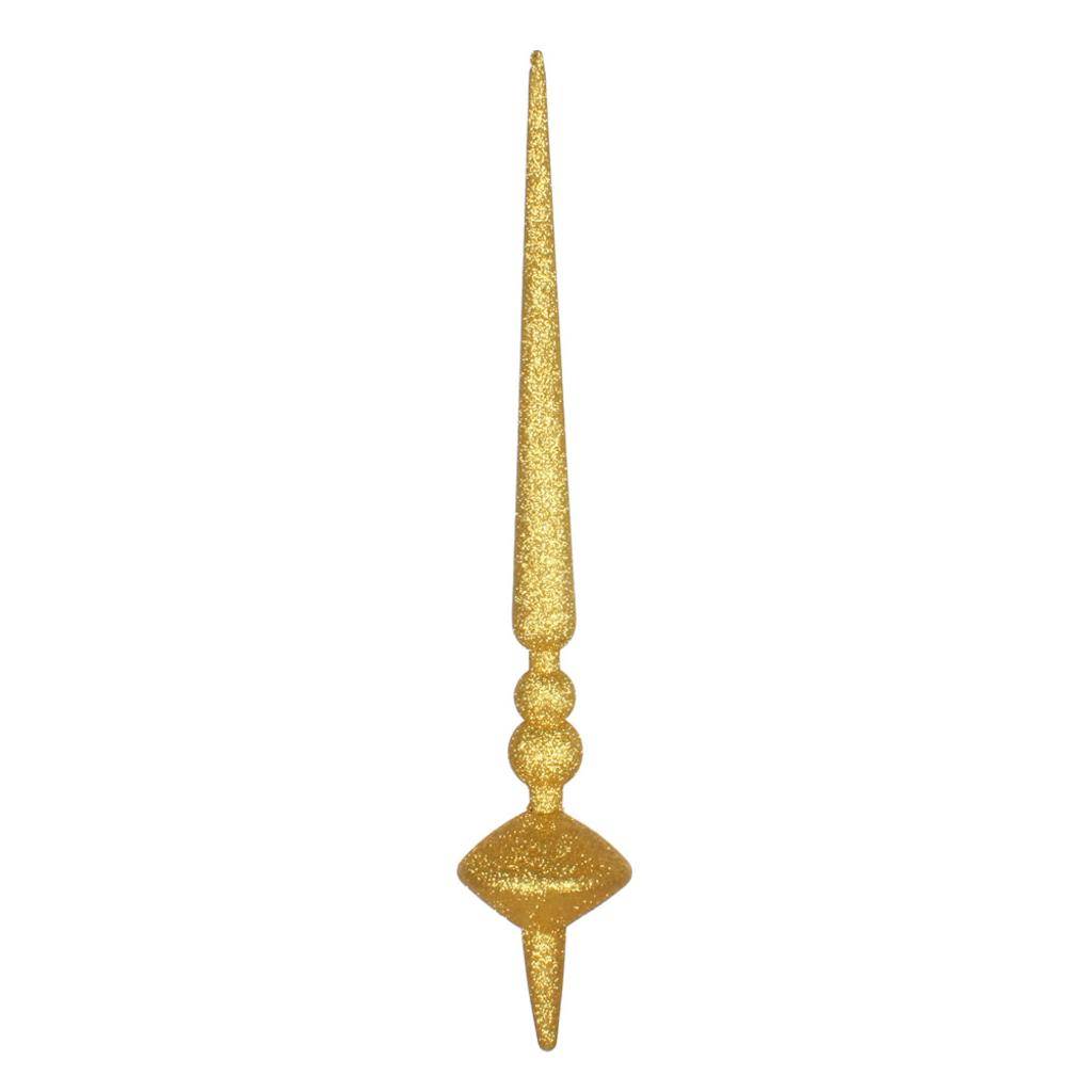18" Honey Gold Glitter Cupola Finial Ornament (2 pack) 1