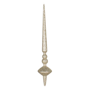 18" Champagne Glitter Cupola Finial Ornament (2 pack) 1