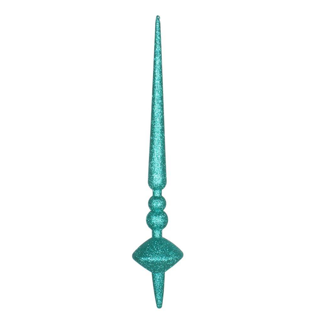 18" Teal Glitter Cupola Finial Ornament (2 pack) 1
