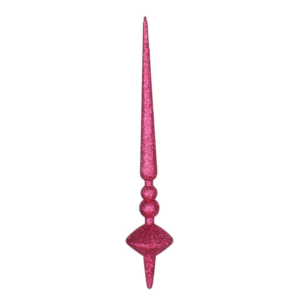 18" Fuchsia Glitter Cupola Finial Ornament (2 pack) 1