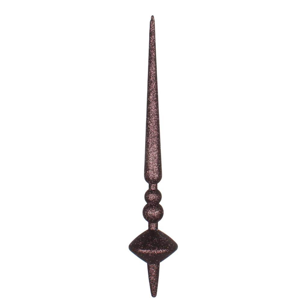 18" Chocolate Glitter Cupola Finial Ornament (2 pack) 1