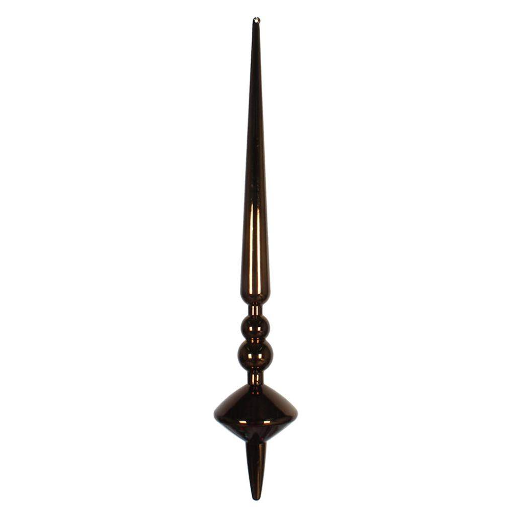 18" Chocolate Shiny Cupola Finial Ornament (2 pack) 1