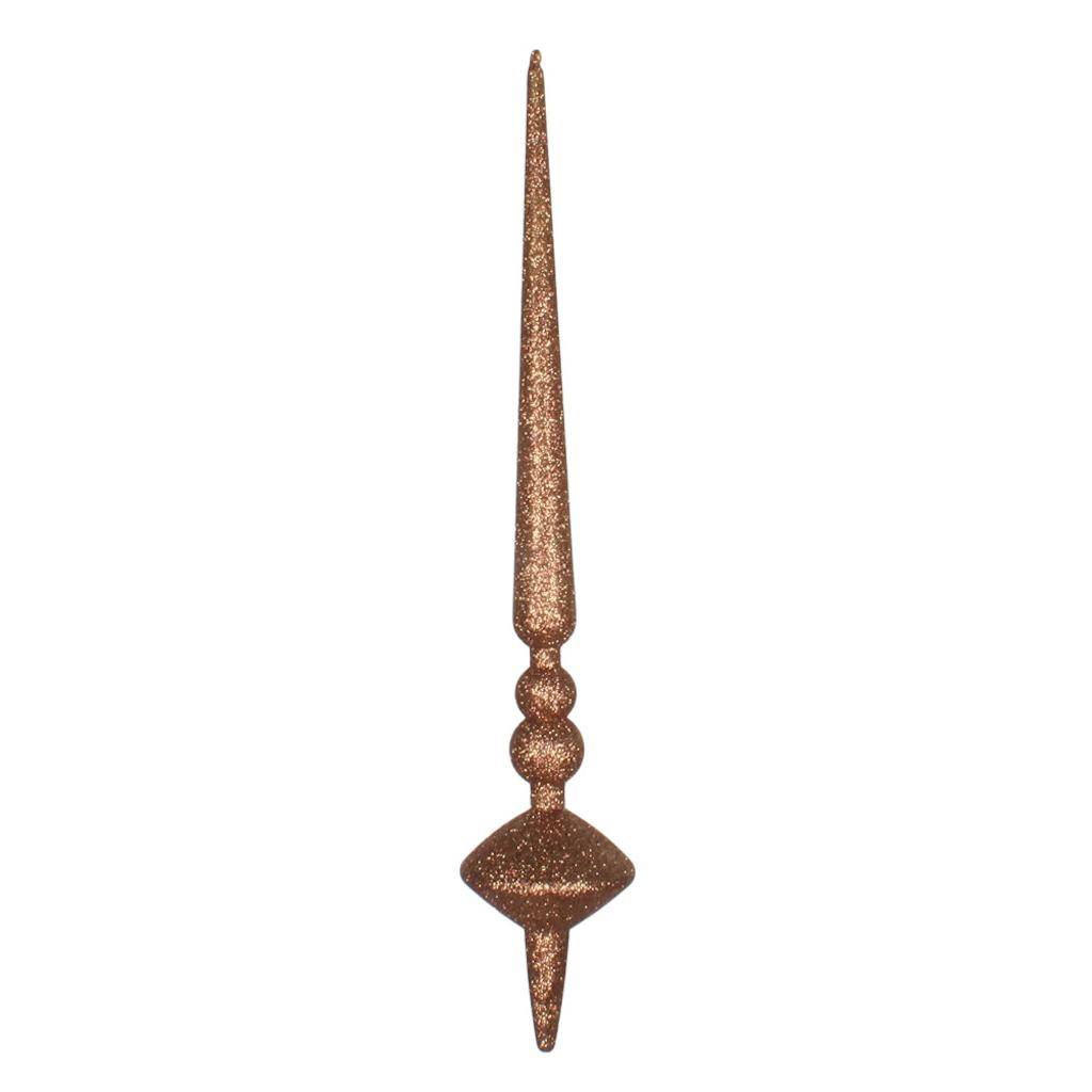 18" Mocha Glitter Cupola Finial Ornament (2 pack) 1