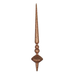 18" Mocha Glitter Cupola Finial Ornament (2 pack) 1