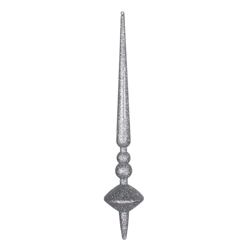 18" Pewter Glitter Cupola Finial Ornament (2 pack) 1