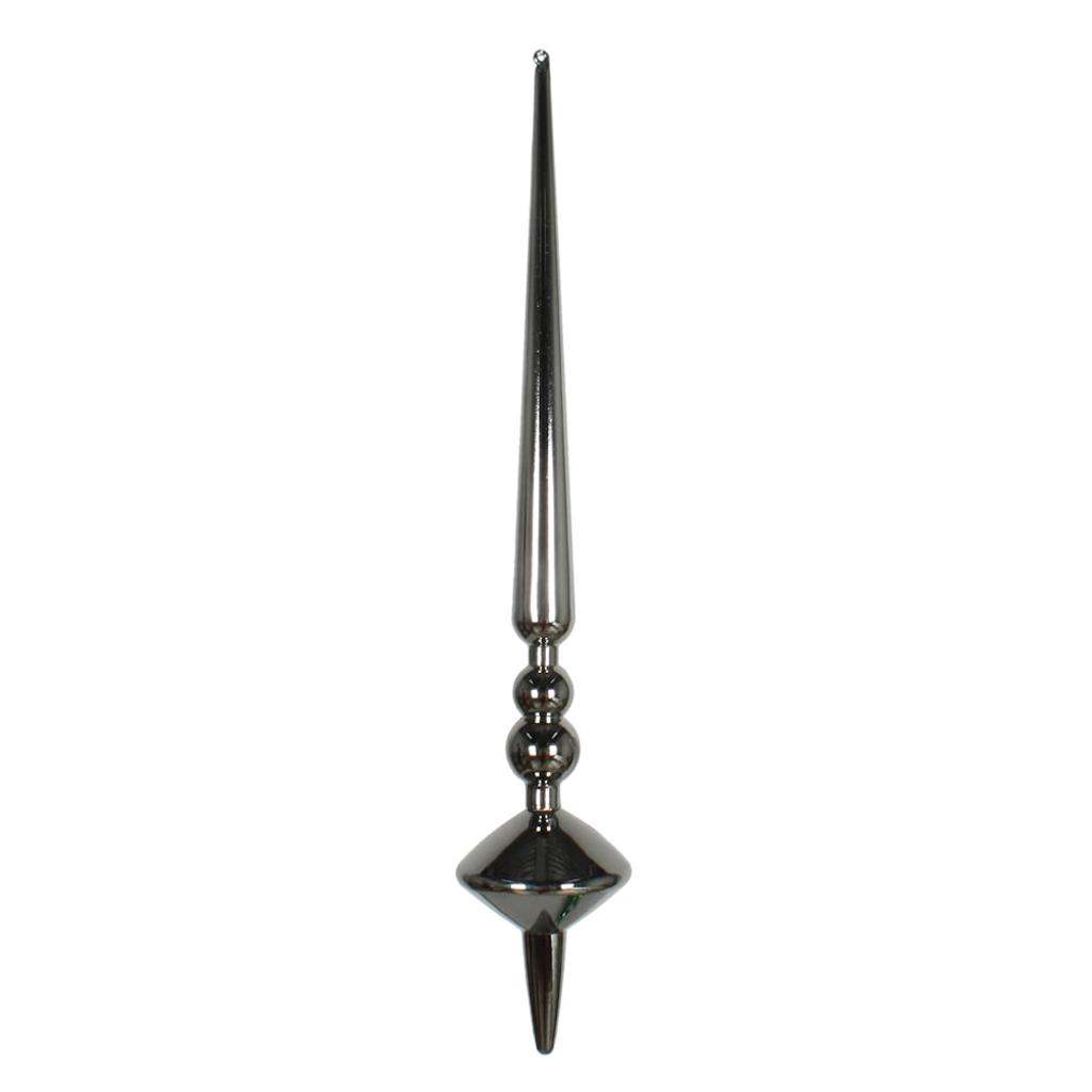 18" Pewter Shiny Cupola Finial Ornament (2 pack) 1