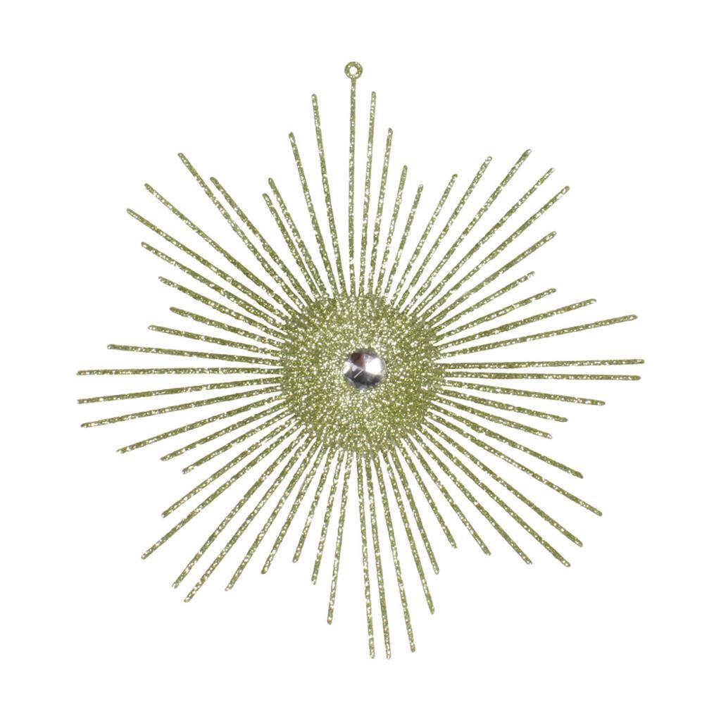 6.5" Celadon Glitter Snowflake Burst Ornament (6 pack) 1