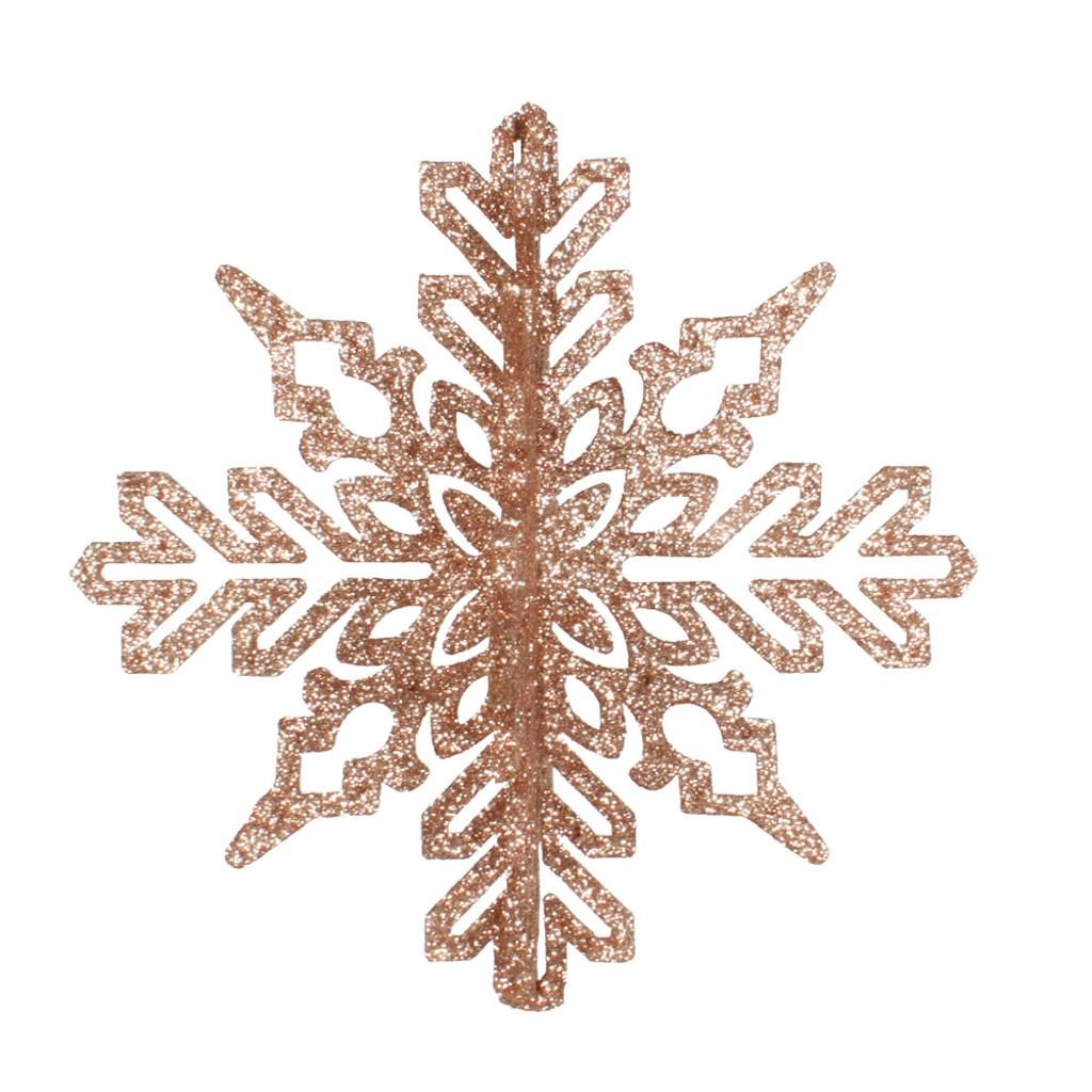 6" Cafe Latte 3D Glitter Snowflake Ornament (3 pack) 1
