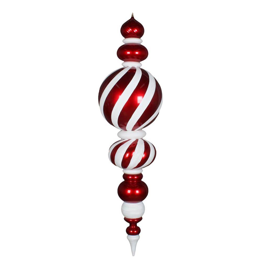 62" Red / White Candy Stripe Jumbo Finial Ornament 1