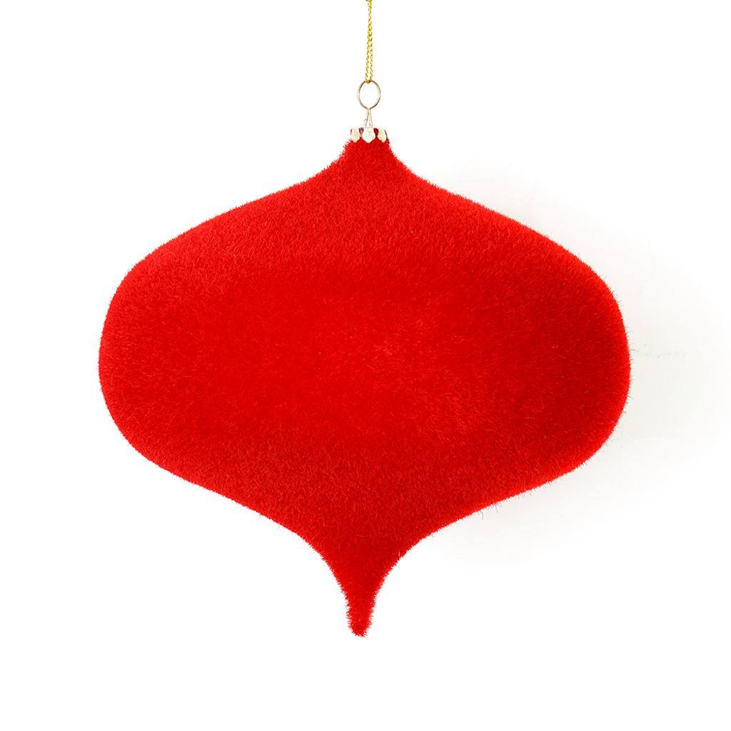 6" Red Flocked Onion Ornament (4 pack) 1