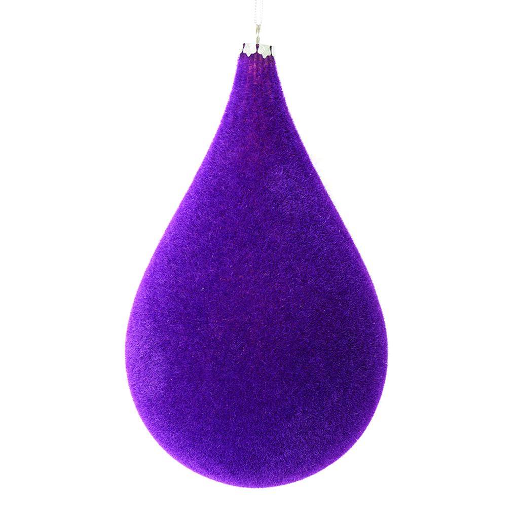 10.5" Purple Flocked Waterdrop Ornament (2 pack) 1