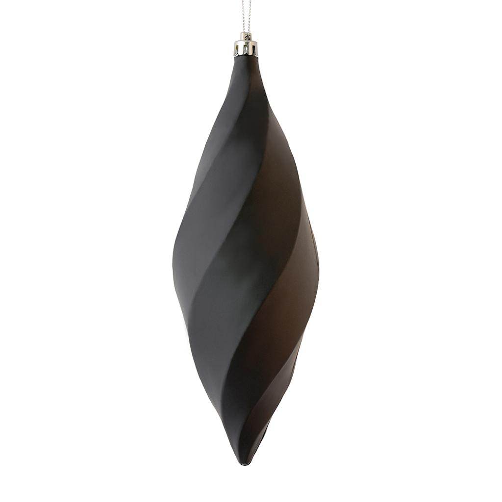 8" Black Matte Swirl Finial Ornament (6 pack) 1