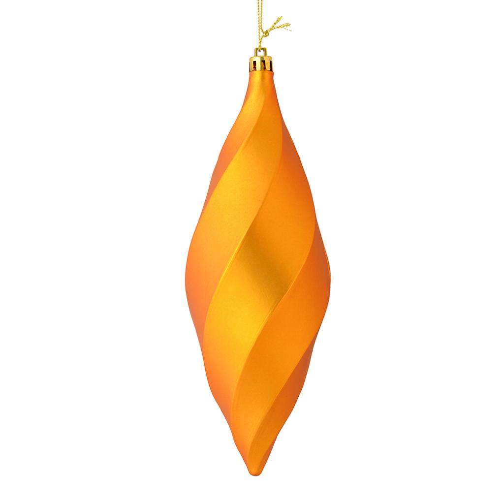 8" Antique Gold Matte Swirl Finial Ornament (6 pack) 1