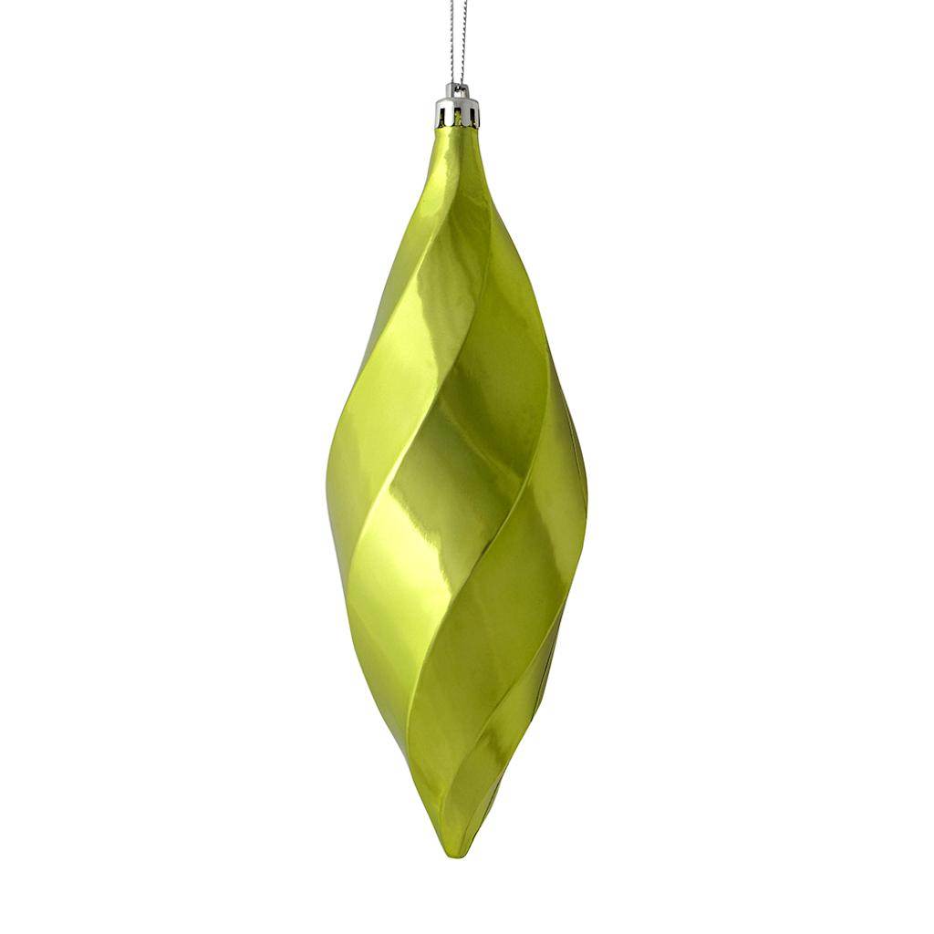 8" Celadon Shiny Swirl Finial Ornament (6 pack) 1