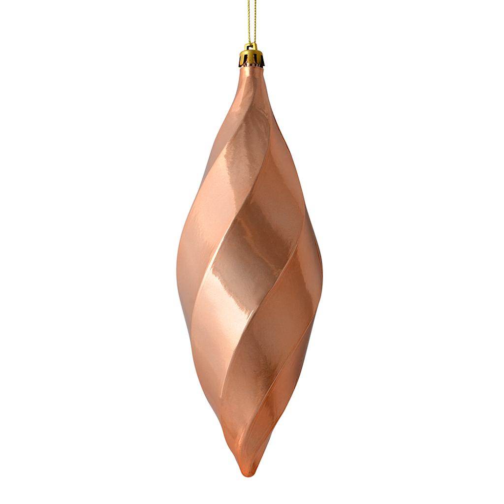 8" Rose Gold Shiny Swirl Finial Ornament (6 pack) 1