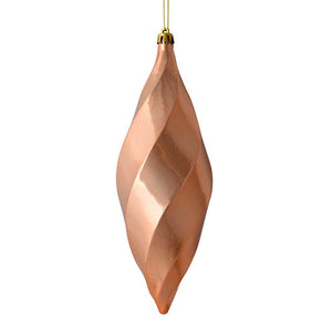 8" Rose Gold Shiny Swirl Finial Ornament (6 pack) 1