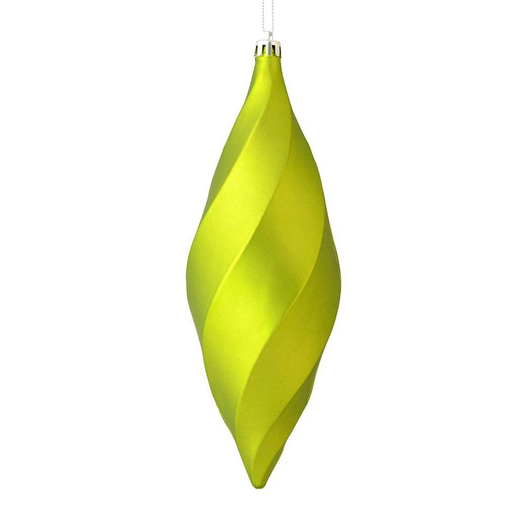 8" Lime Matte Swirl Finial Ornament (6 pack) 1