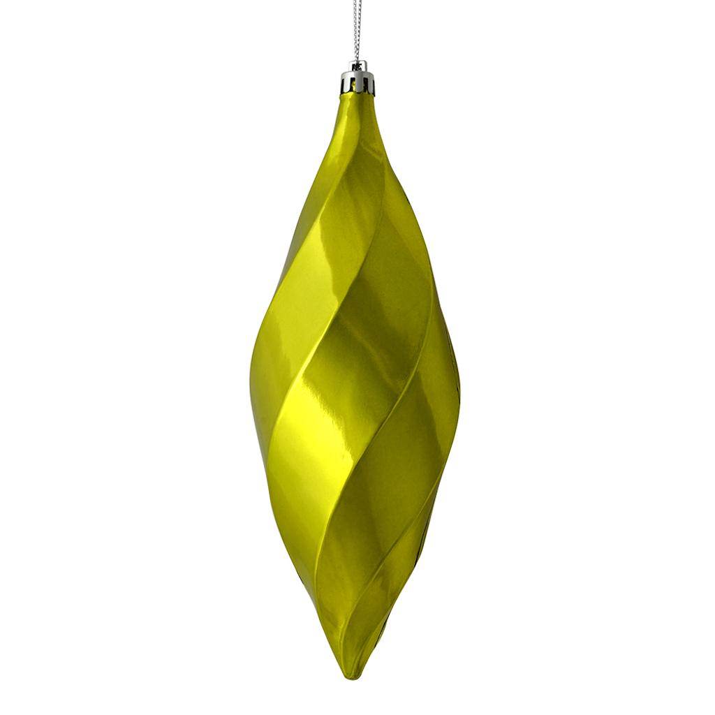 8" Lime Shiny Swirl Finial Ornament (6 pack) 1