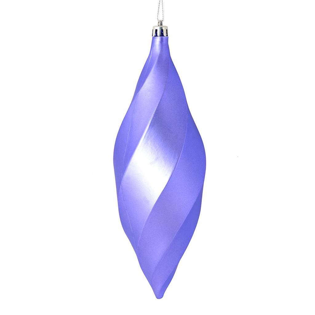 8" Lavender Matte Swirl Finial Ornament (6 pack) 1