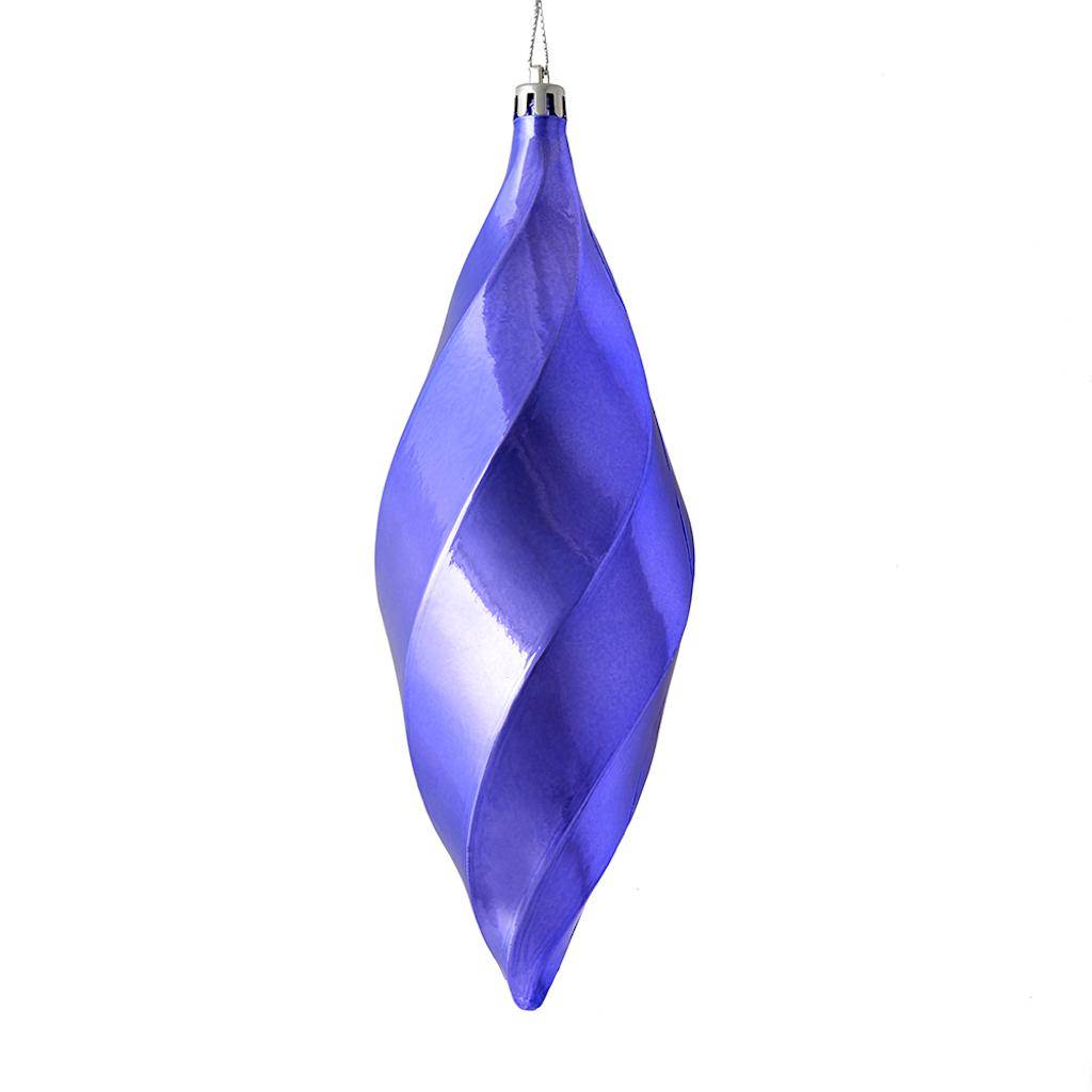 8" Lavender Shiny Swirl Finial Ornament (6 pack) 1
