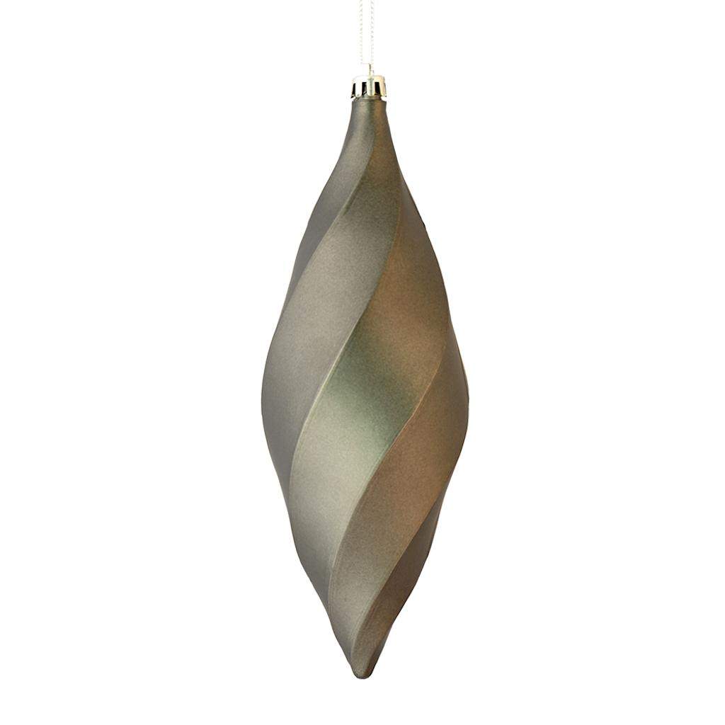 8" Pewter Matte Swirl Finial Ornament (6 pack) 1