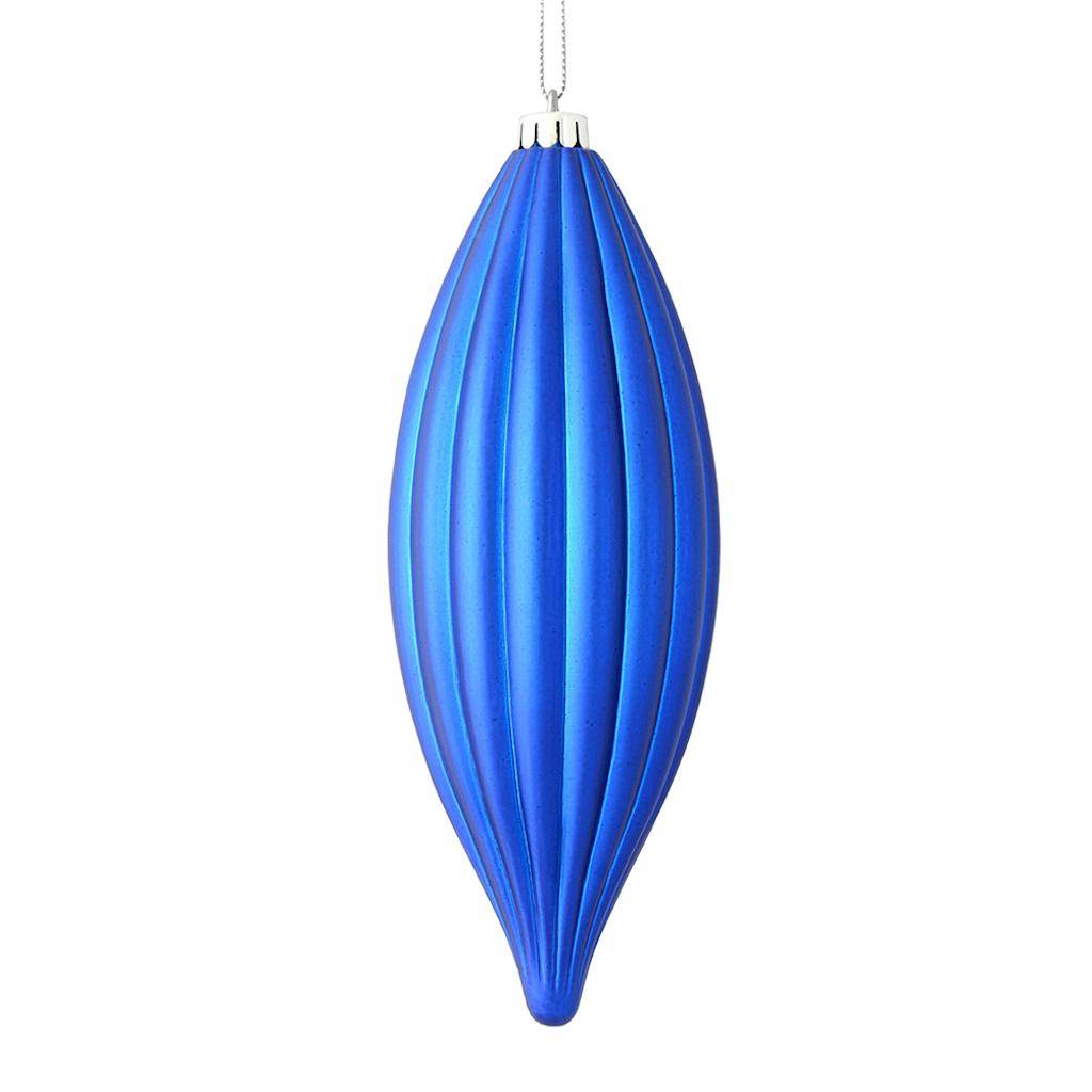 8" Blue Matte Line Finial Ornament (4 pack) 1