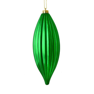 8" Green Shiny Line Finial Ornament (4 pack) 1